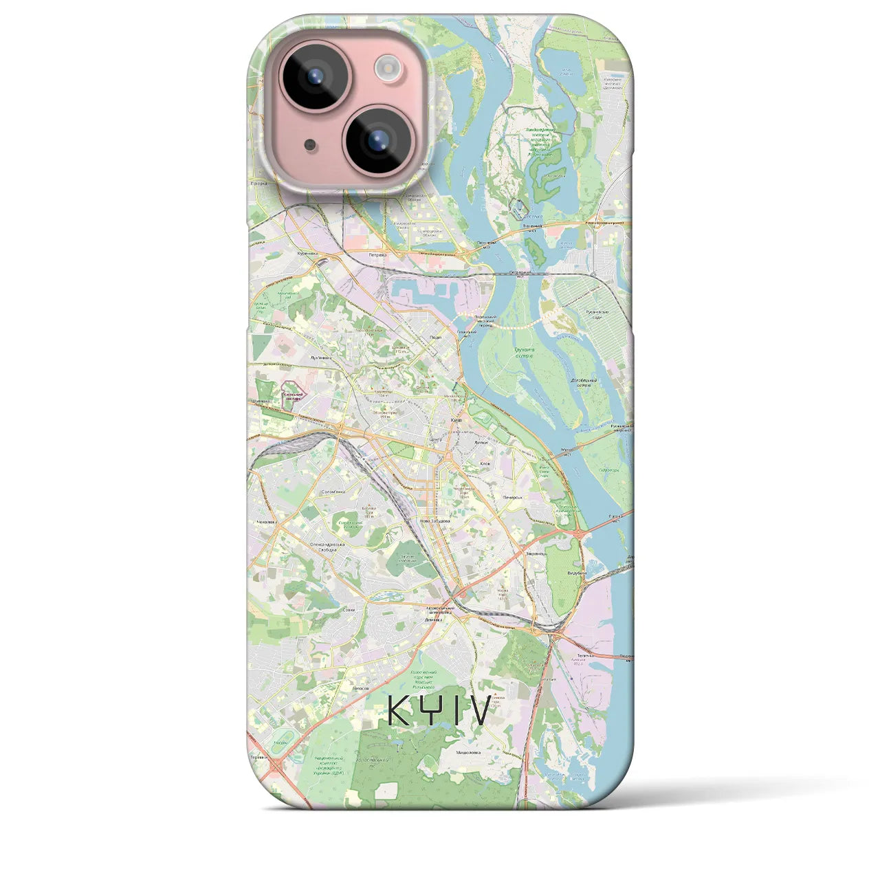 【キーウ(ウクライナ)】地図柄iPhoneケース(バックカバータイプ)