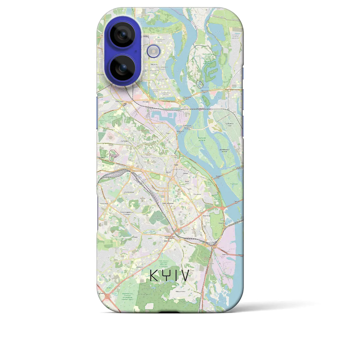 【キーウ(ウクライナ)】地図柄iPhoneケース(バックカバータイプ)ナチュラル・iPhone 16 Pro Max 用