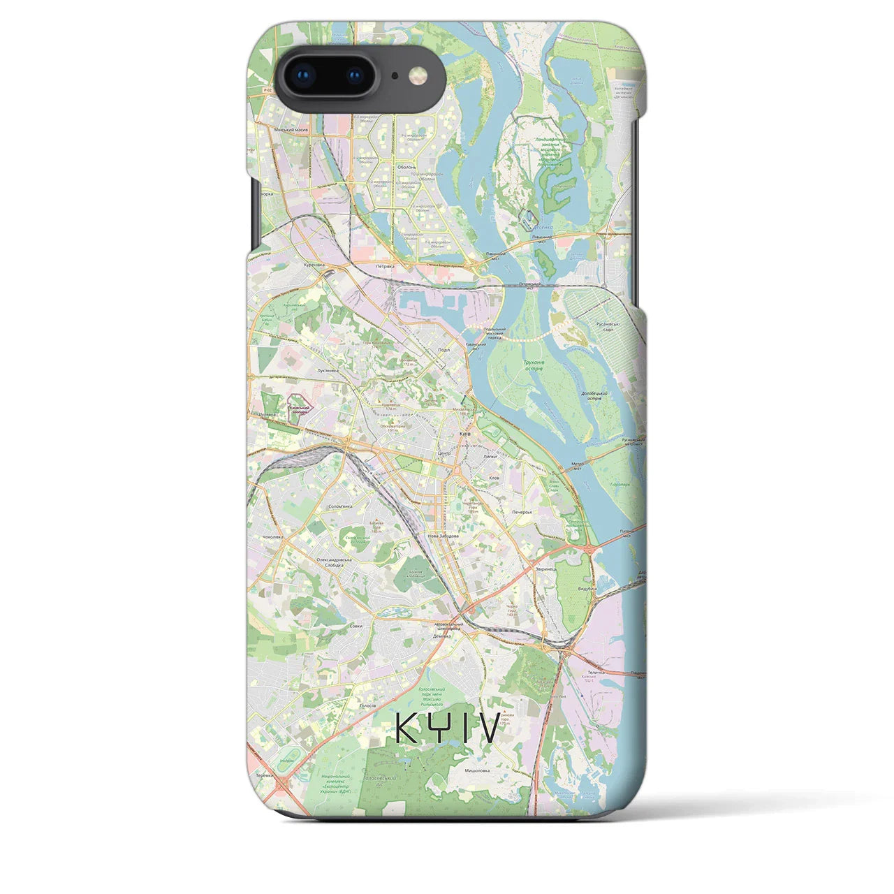 【キーウ(ウクライナ)】地図柄iPhoneケース(バックカバータイプ)