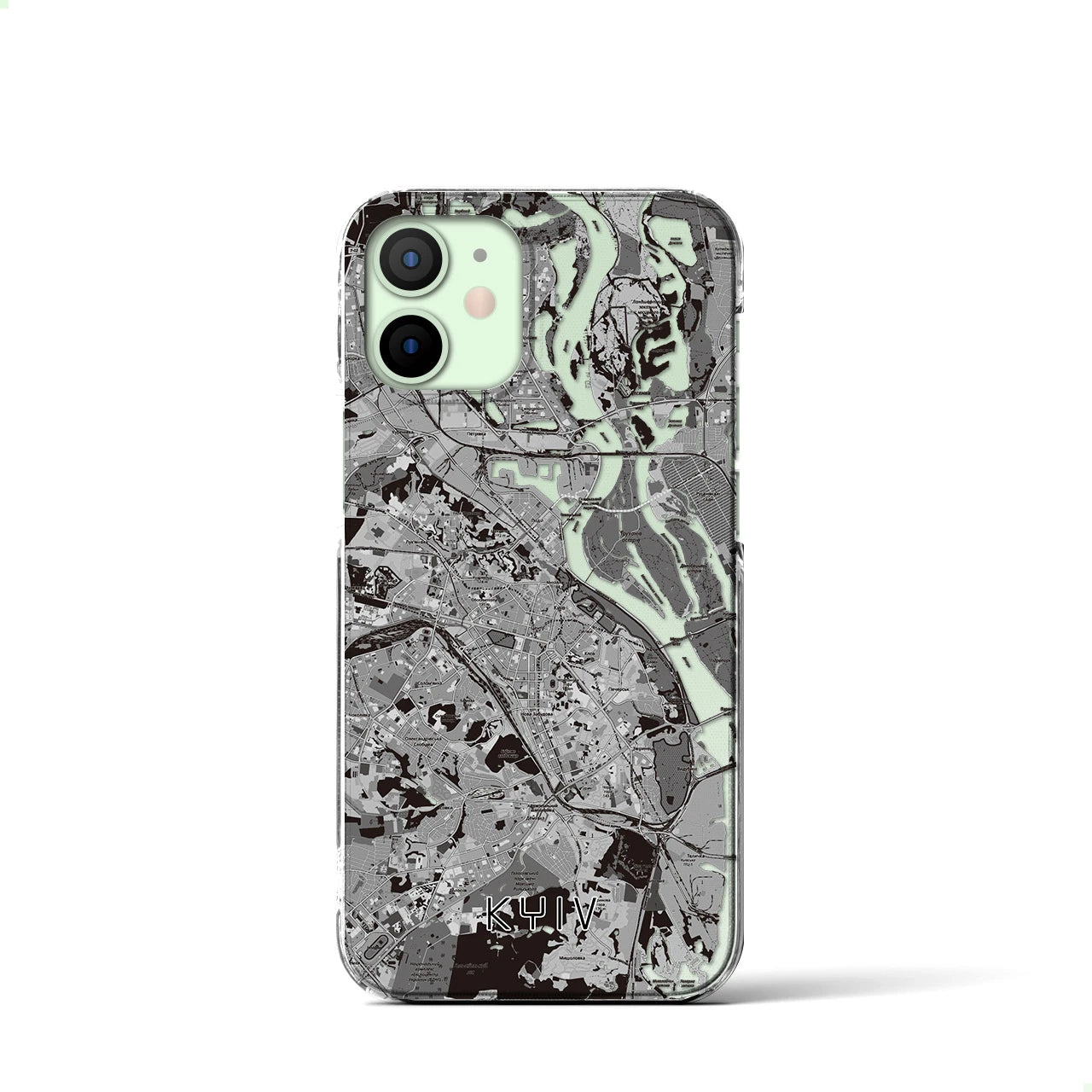 【キーウ(ウクライナ)】地図柄iPhoneケース(クリアタイプ)