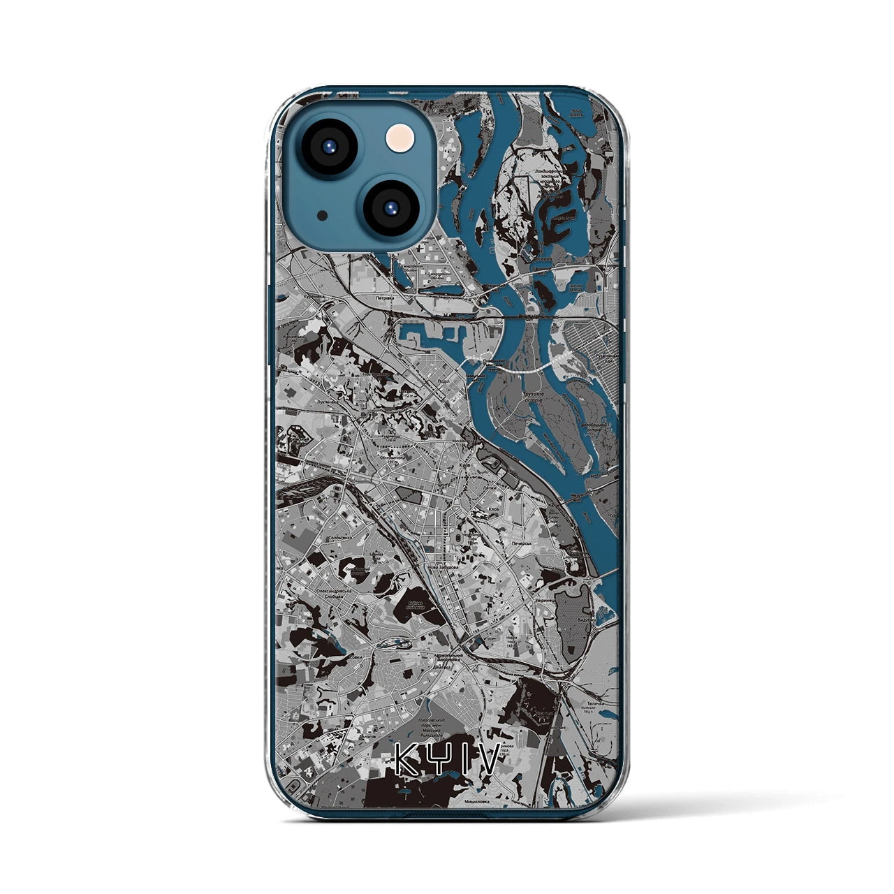 【キーウ(ウクライナ)】地図柄iPhoneケース(クリアタイプ)