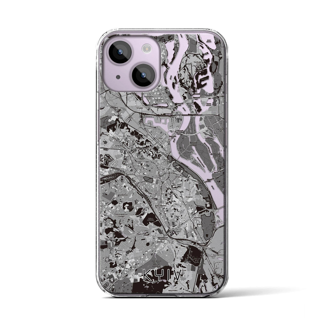 【キーウ(ウクライナ)】地図柄iPhoneケース(クリアタイプ)