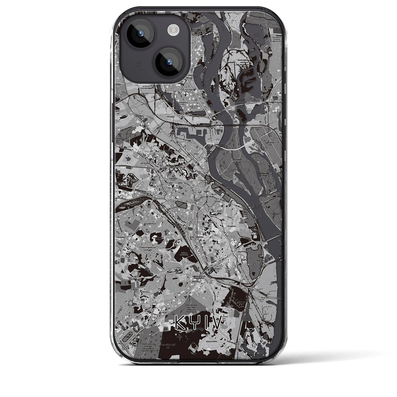【キーウ(ウクライナ)】地図柄iPhoneケース(クリアタイプ)
