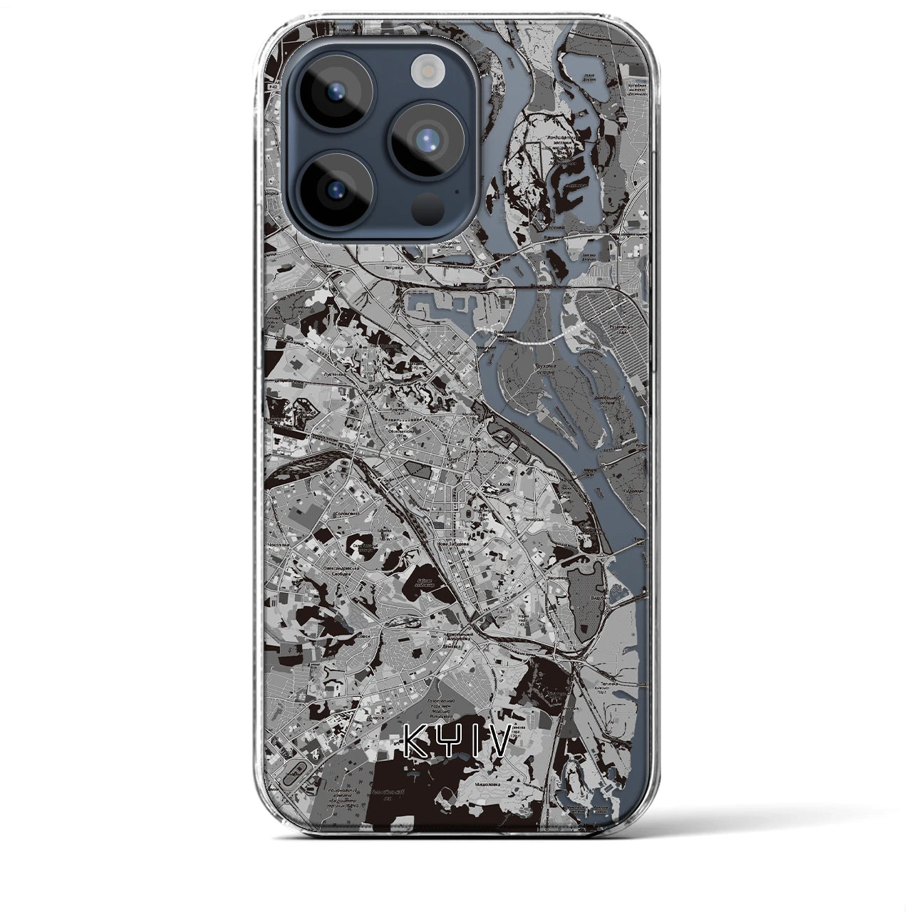 【キーウ(ウクライナ)】地図柄iPhoneケース(クリアタイプ)