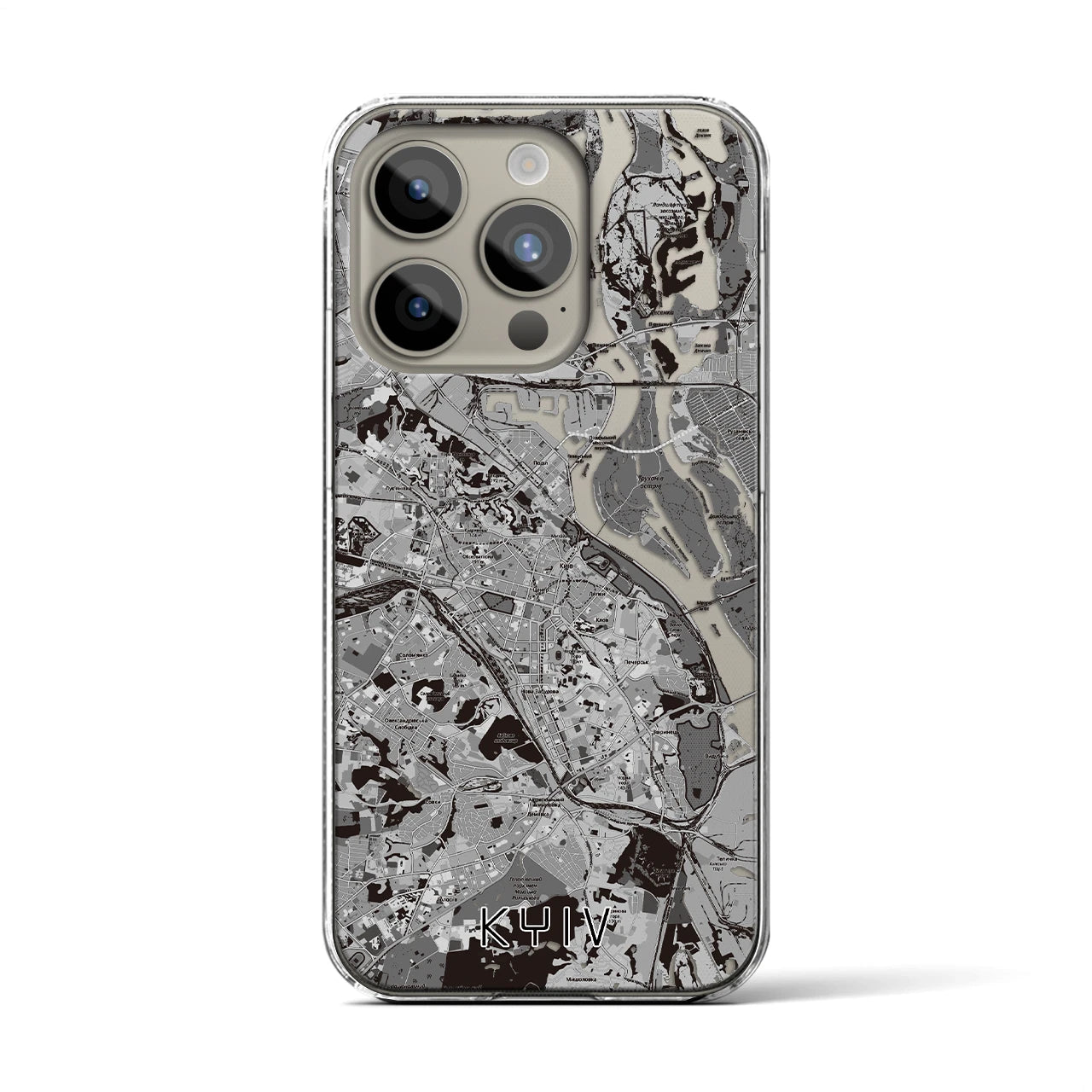 【キーウ(ウクライナ)】地図柄iPhoneケース(クリアタイプ)