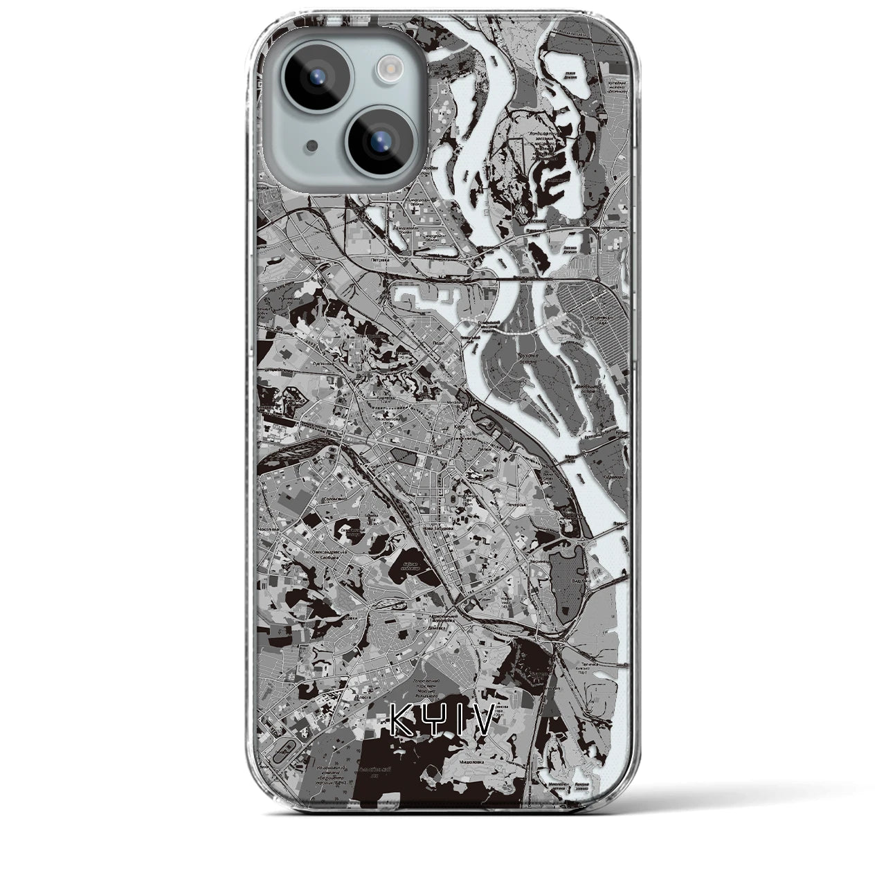 【キーウ(ウクライナ)】地図柄iPhoneケース(クリアタイプ)
