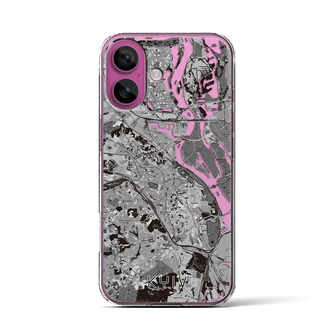 【キーウ(ウクライナ)】地図柄iPhoneケース(クリアタイプ)