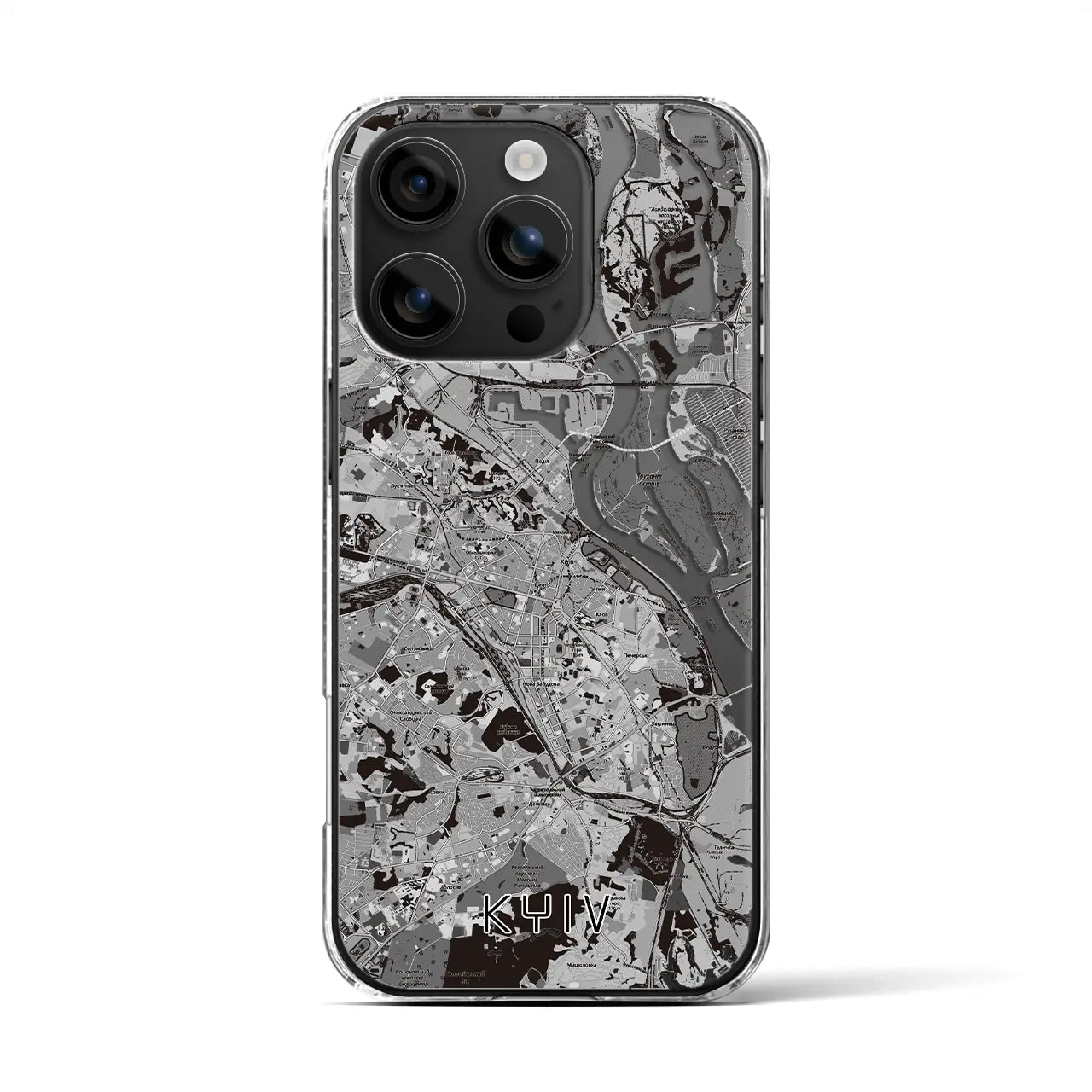 【キーウ(ウクライナ)】地図柄iPhoneケース(クリアタイプ)