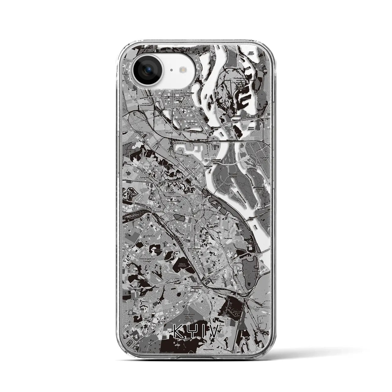 【キーウ(ウクライナ)】地図柄iPhoneケース(クリアタイプ)
