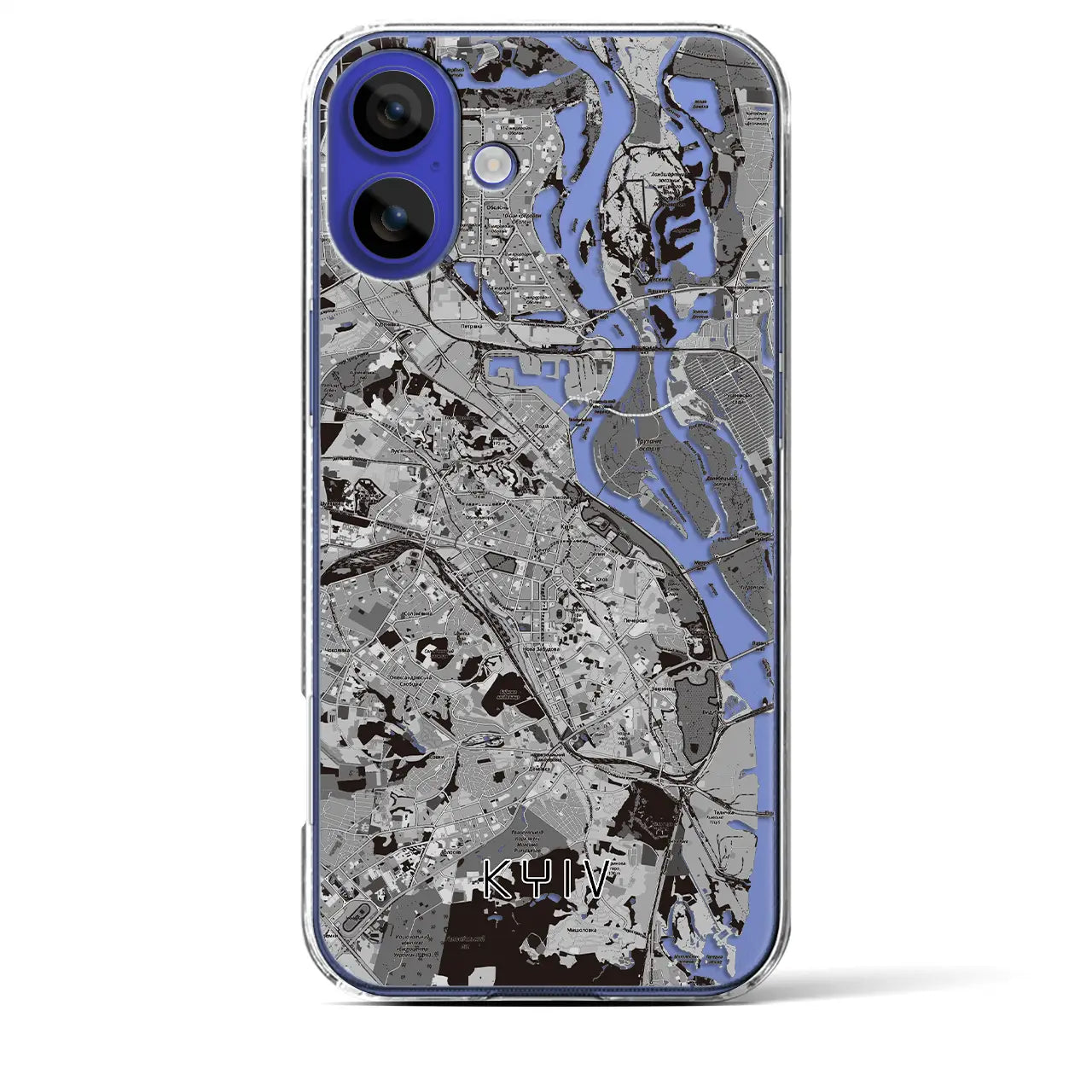 【キーウ(ウクライナ)】地図柄iPhoneケース(クリアタイプ)