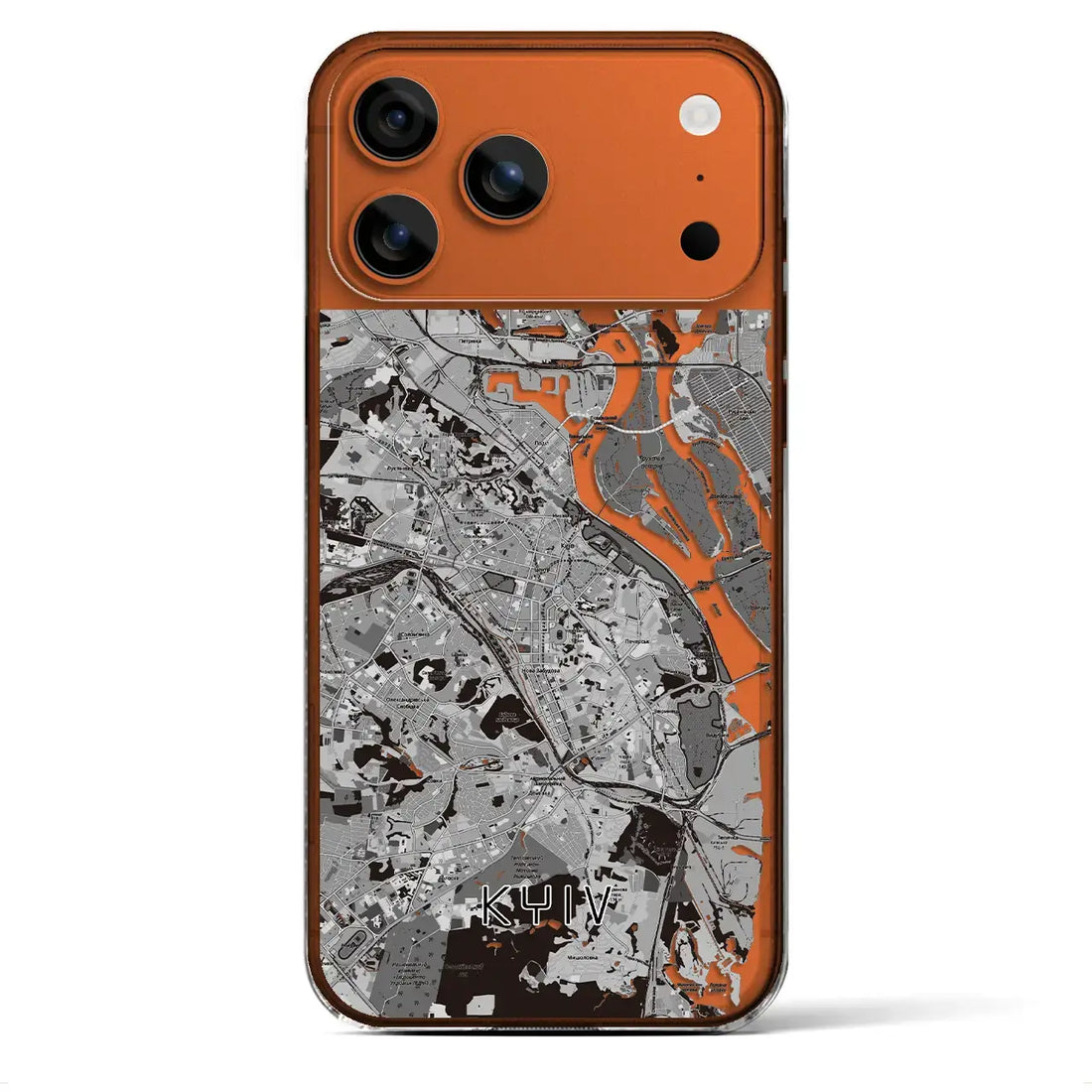 【キーウ(ウクライナ)】地図柄iPhoneケース(クリアタイプ)