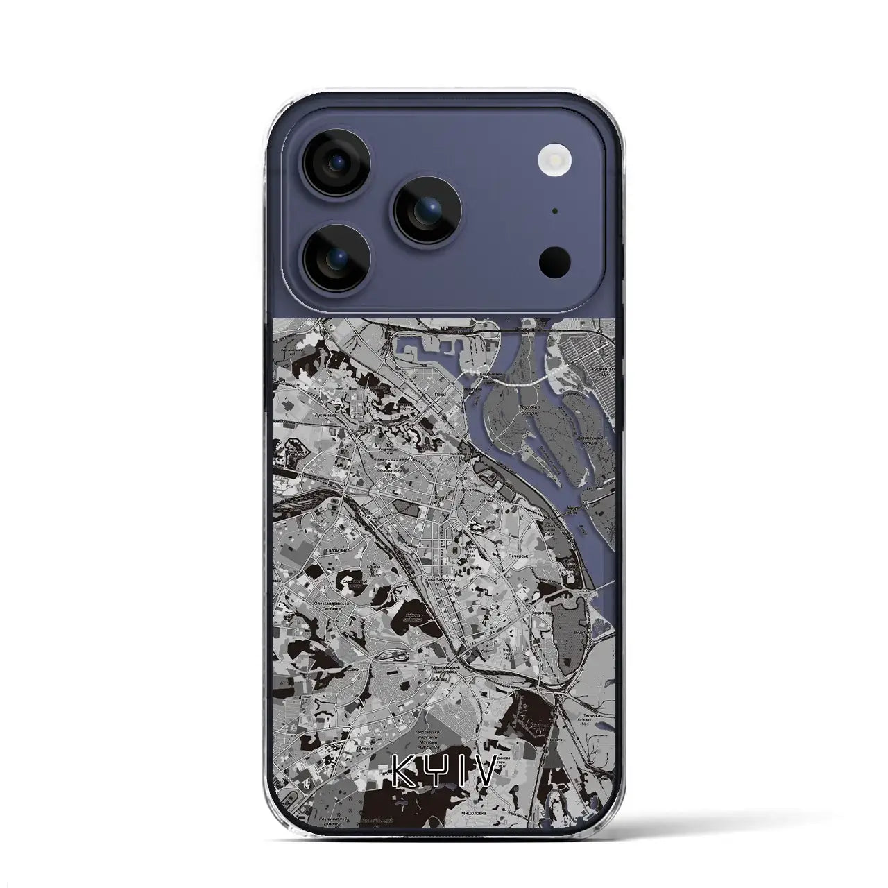 【キーウ(ウクライナ)】地図柄iPhoneケース(クリアタイプ)