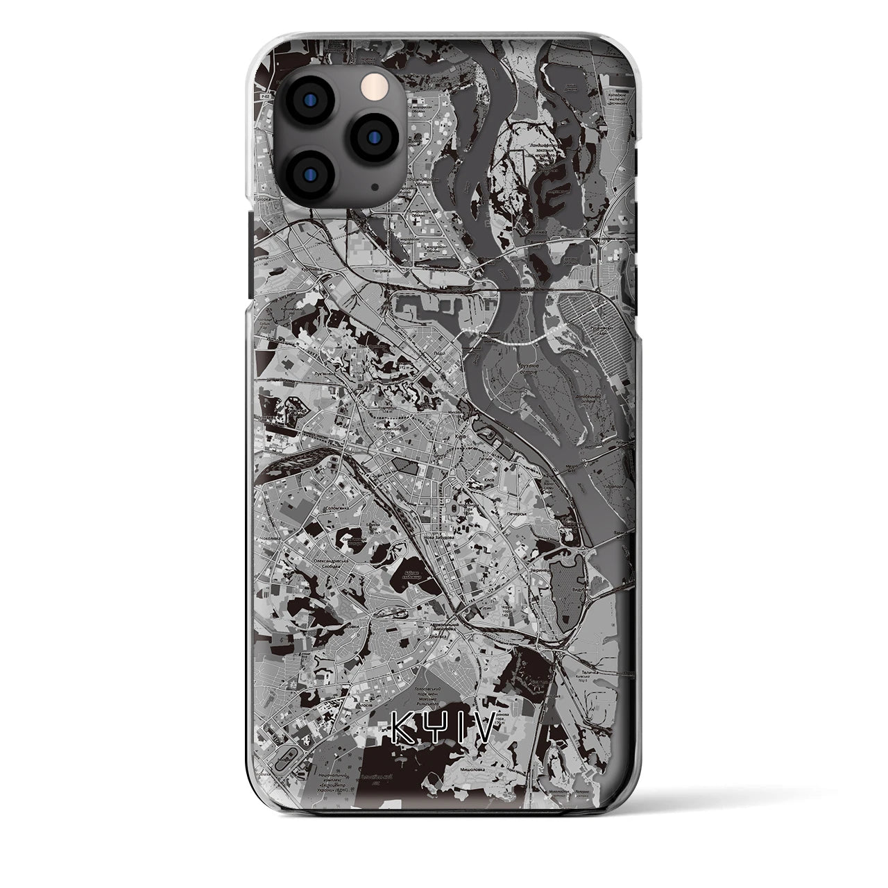 【キーウ(ウクライナ)】地図柄iPhoneケース(クリアタイプ)