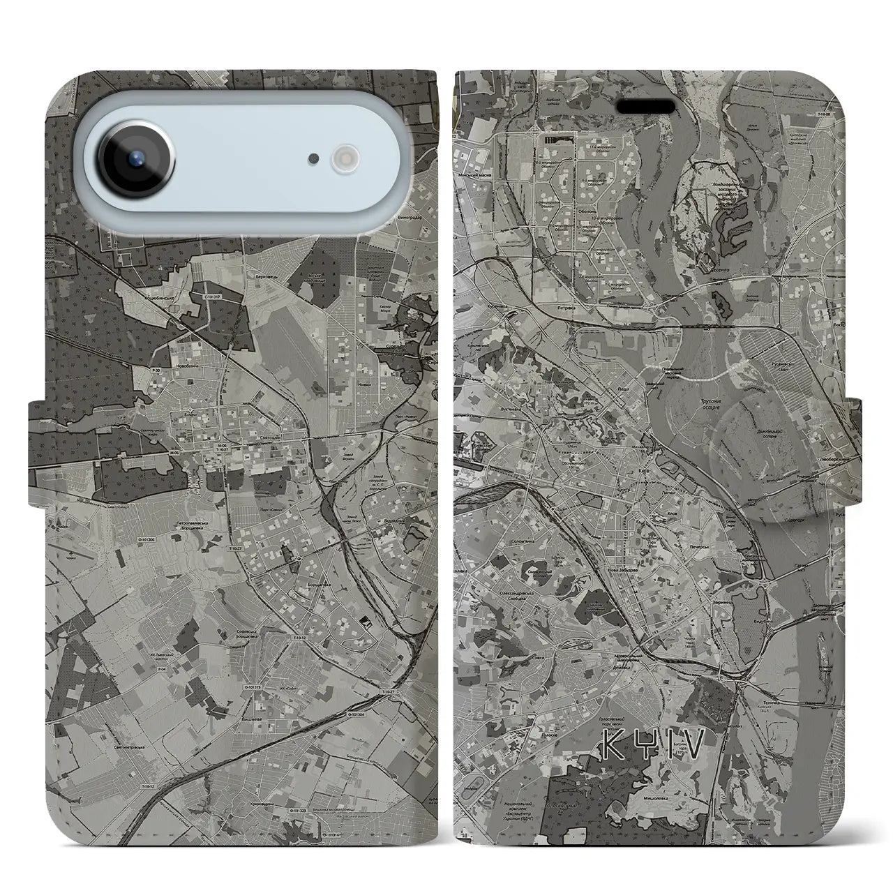 【キーウ(ウクライナ)】地図柄iPhoneケース(手帳タイプ)