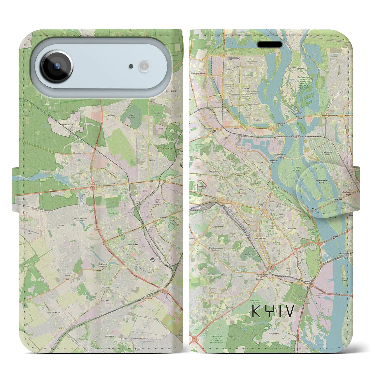 【キーウ(ウクライナ)】地図柄iPhoneケース(手帳タイプ)