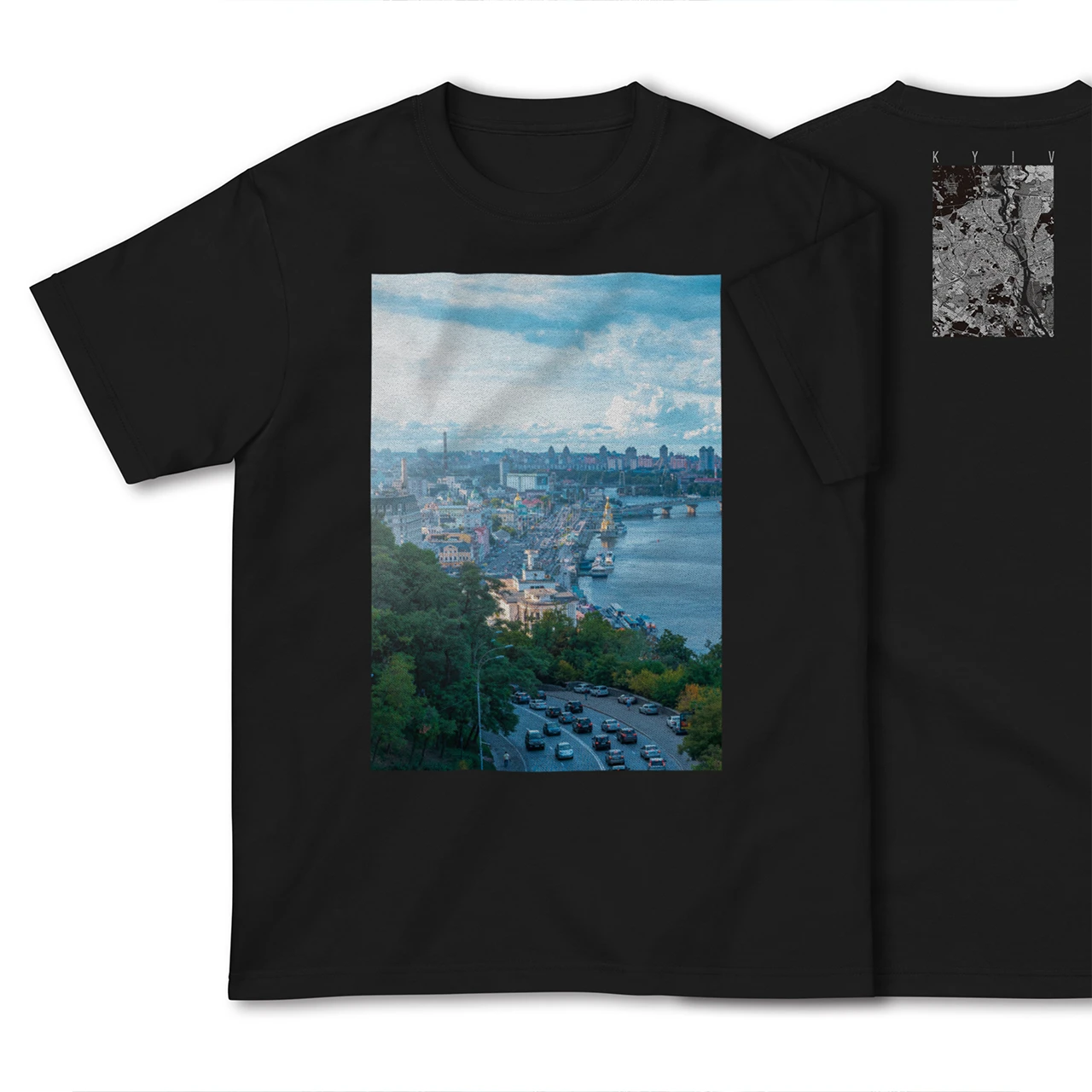 【キーウ(ウクライナ)】Map World ハイクオリティTシャツ