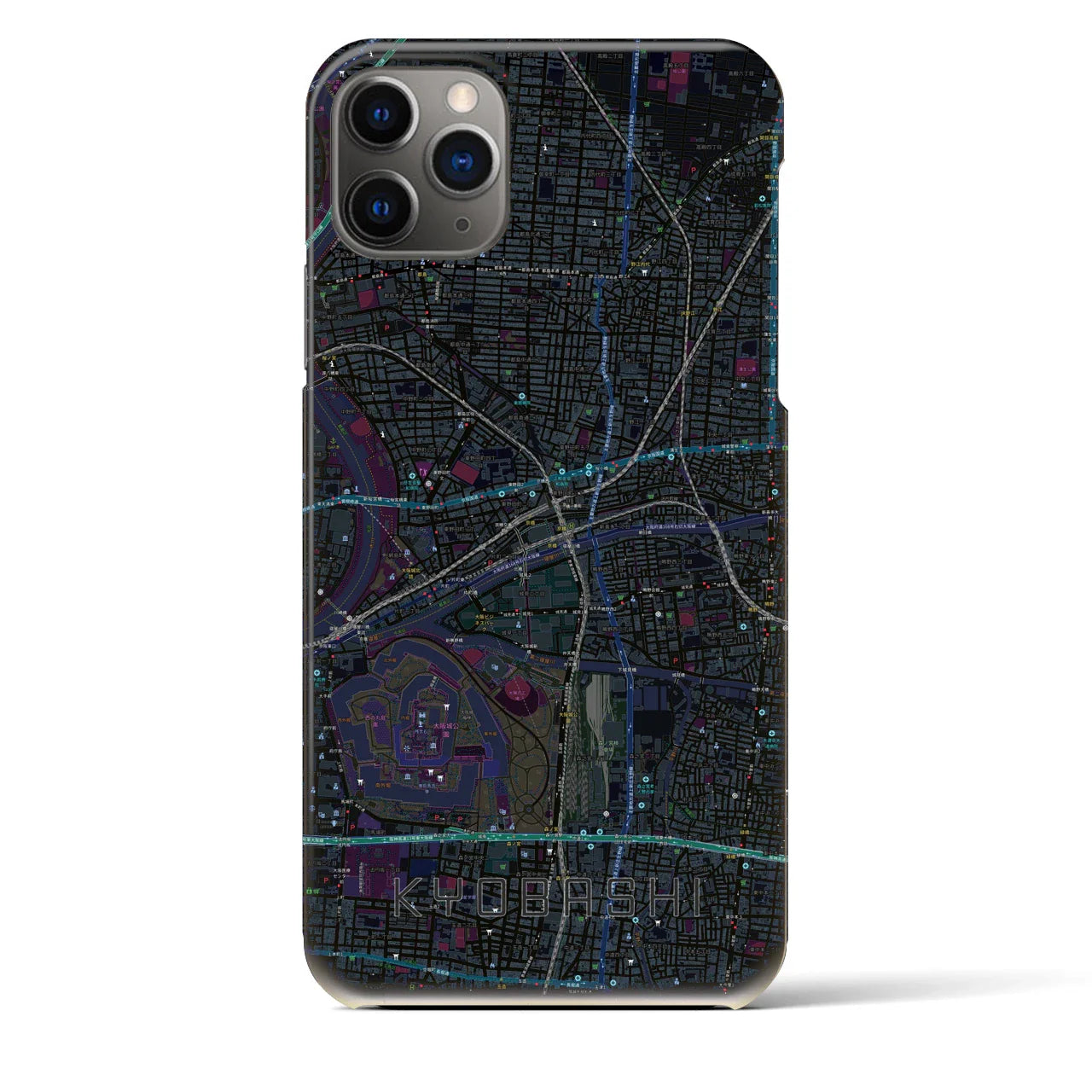 【京橋(大阪府)】地図柄iPhoneケース(バックカバータイプ)