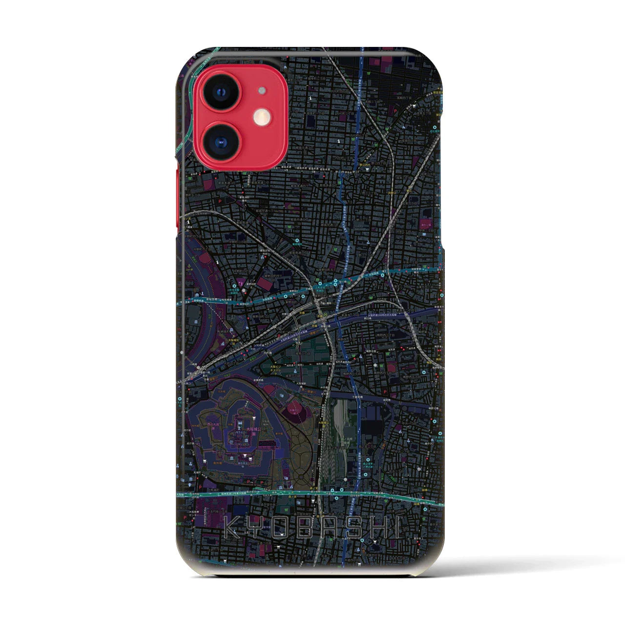 【京橋(大阪府)】地図柄iPhoneケース(バックカバータイプ)