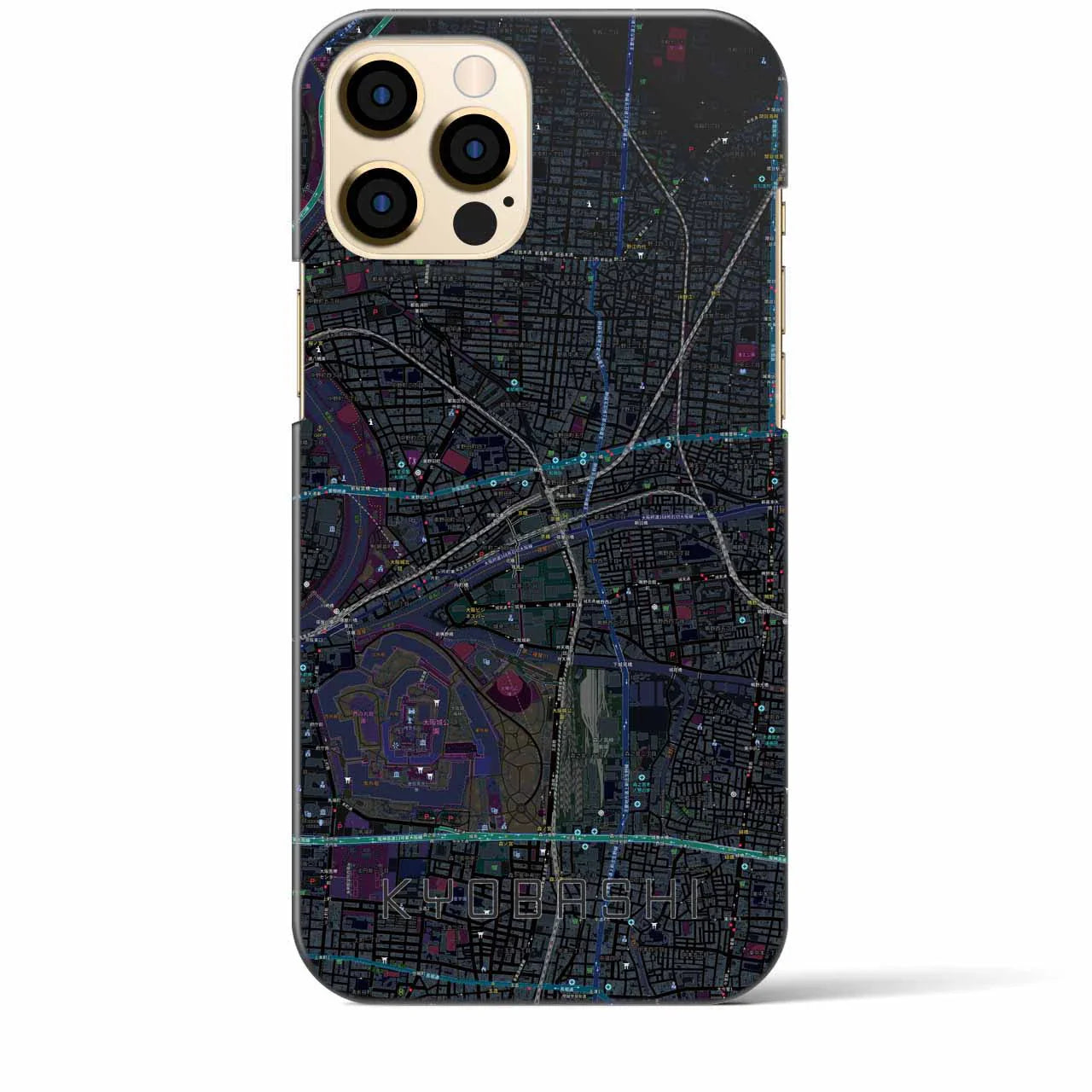 【京橋(大阪府)】地図柄iPhoneケース(バックカバータイプ)