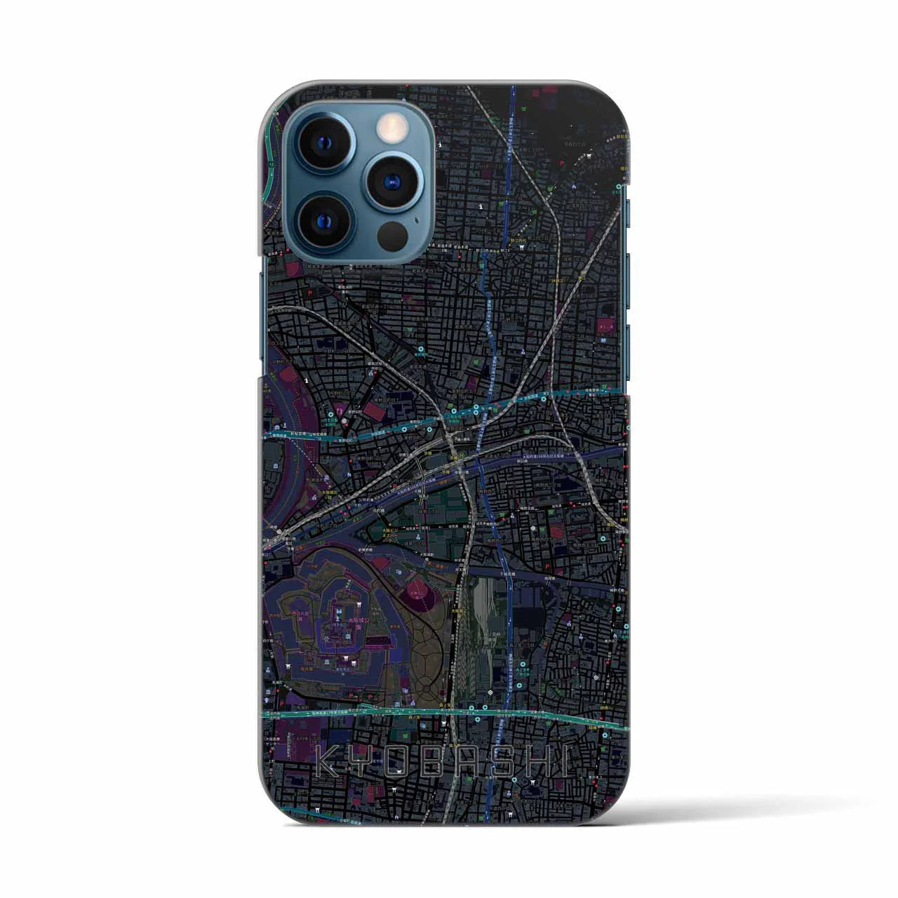 【京橋(大阪府)】地図柄iPhoneケース(バックカバータイプ)