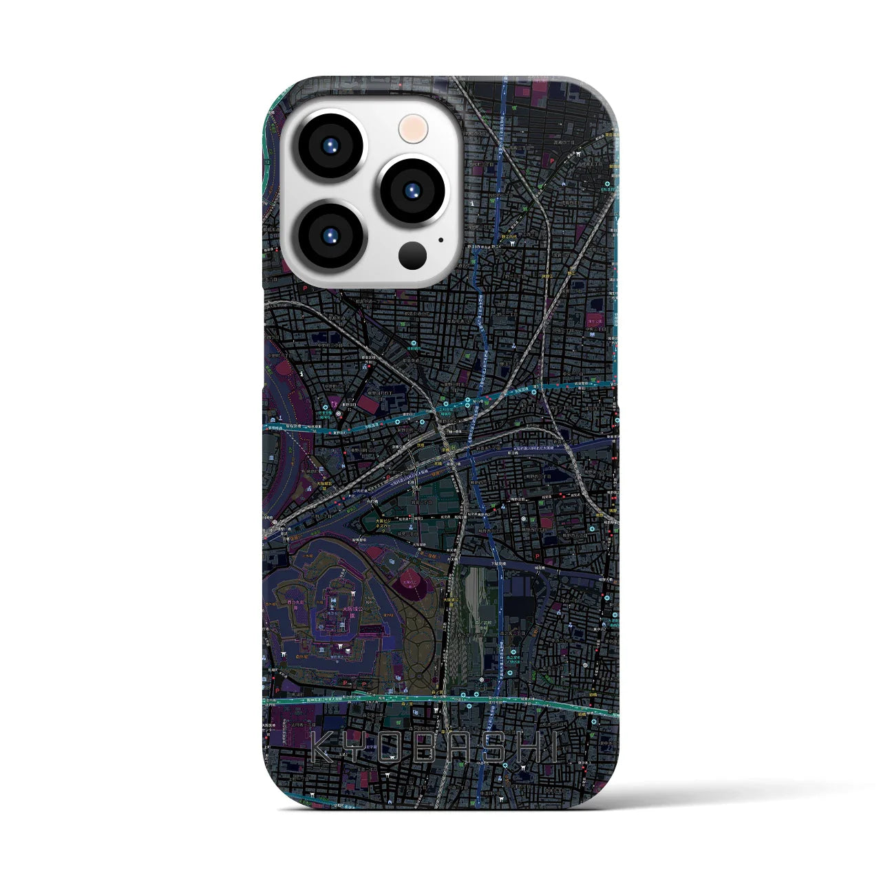【京橋(大阪府)】地図柄iPhoneケース(バックカバータイプ)