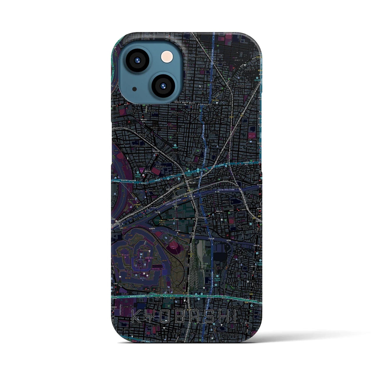 【京橋(大阪府)】地図柄iPhoneケース(バックカバータイプ)