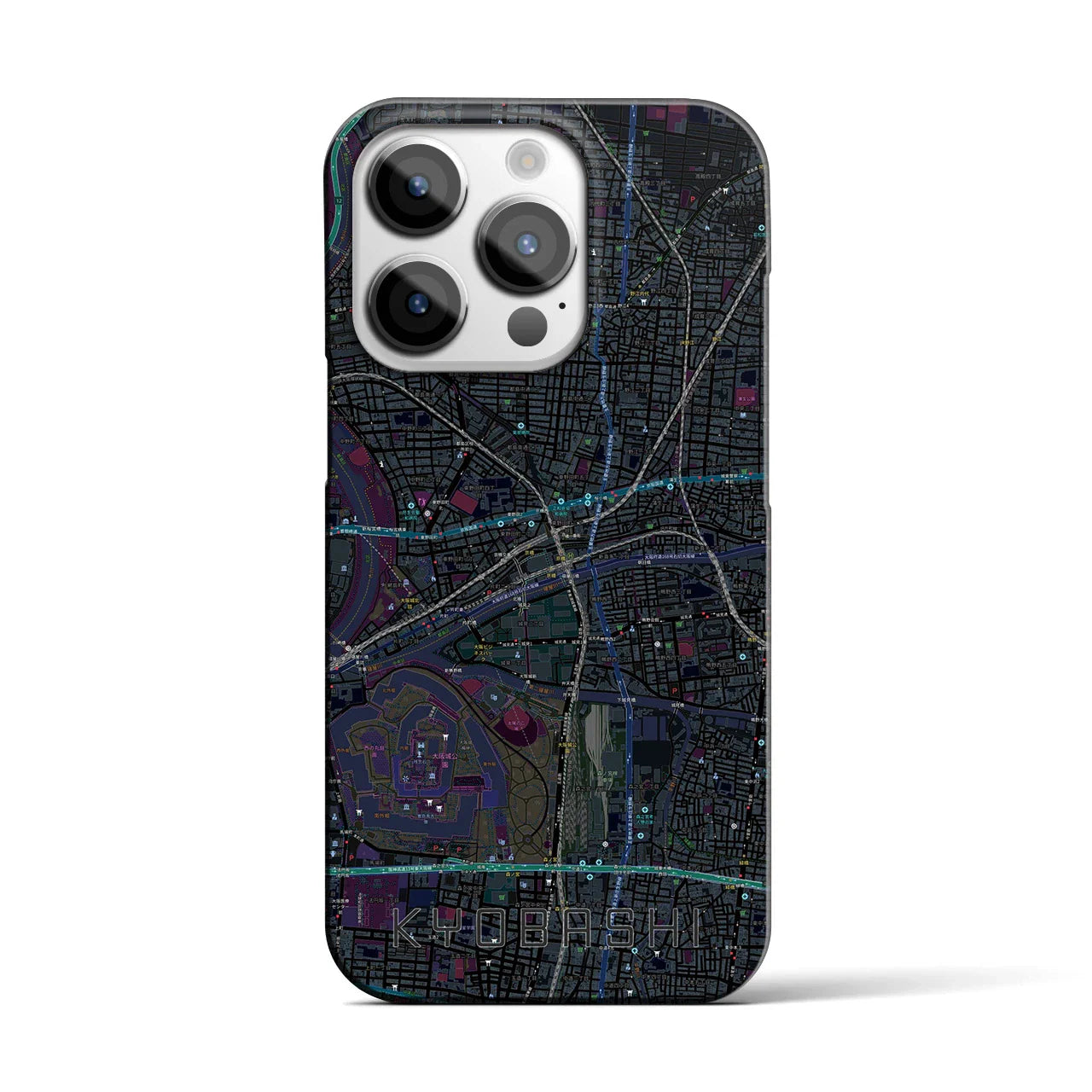 【京橋(大阪府)】地図柄iPhoneケース(バックカバータイプ)
