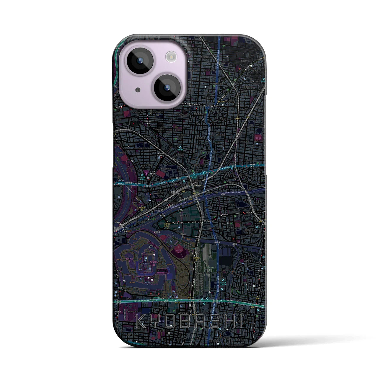 【京橋(大阪府)】地図柄iPhoneケース(バックカバータイプ)