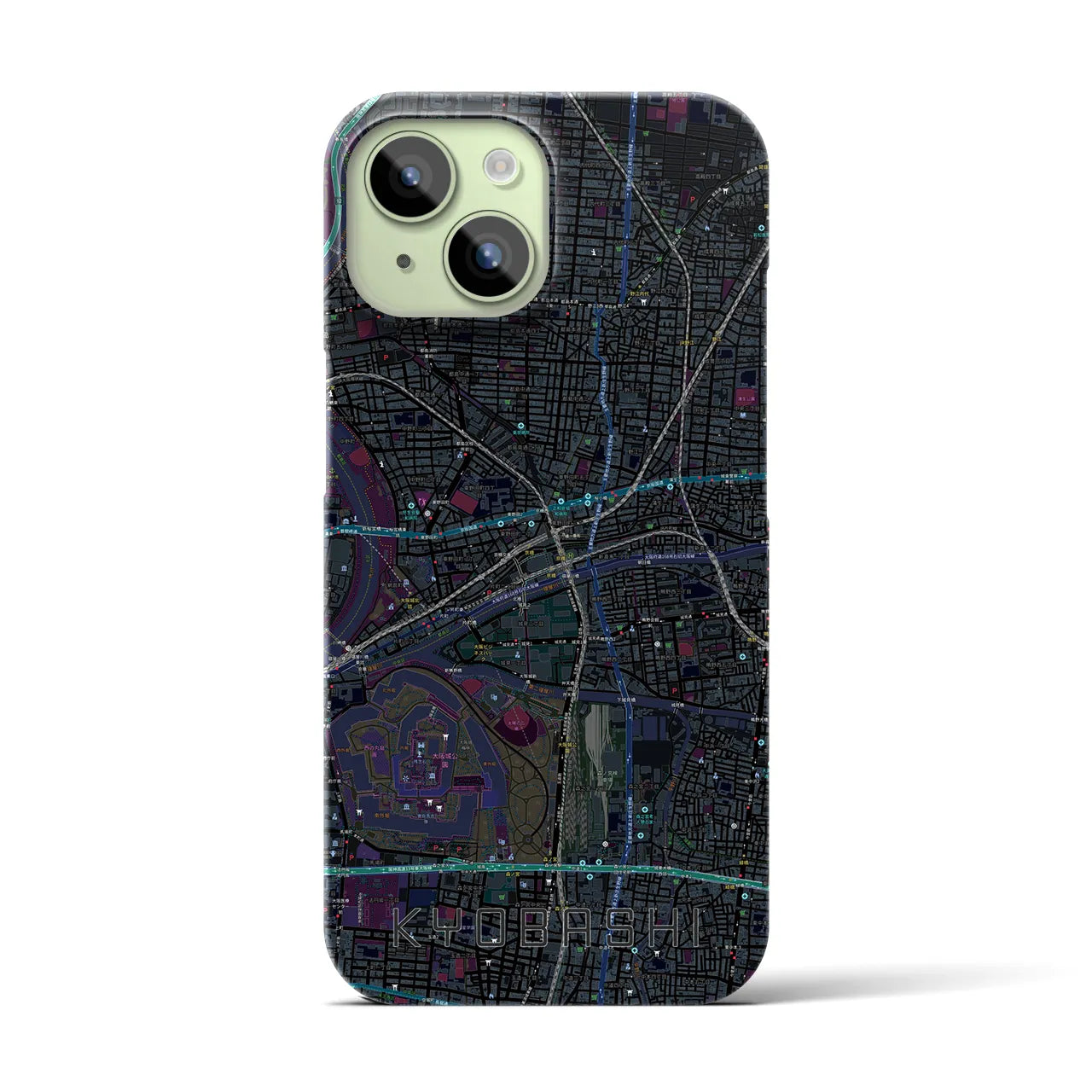 【京橋(大阪府)】地図柄iPhoneケース(バックカバータイプ)