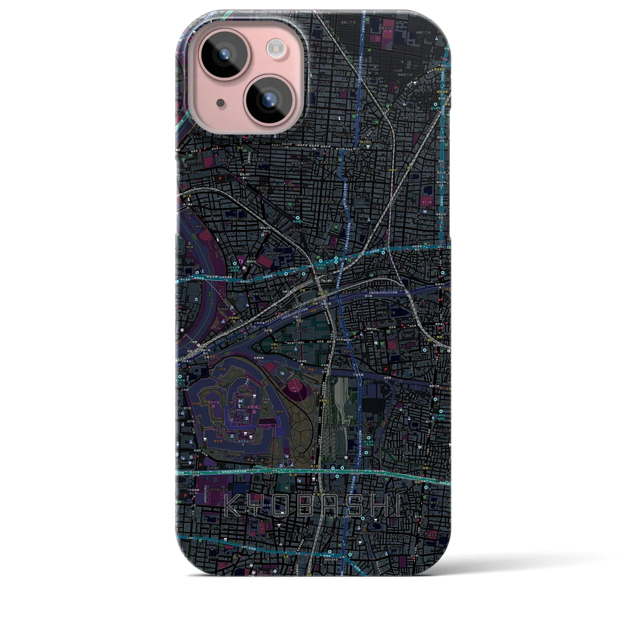 【京橋(大阪府)】地図柄iPhoneケース(バックカバータイプ)