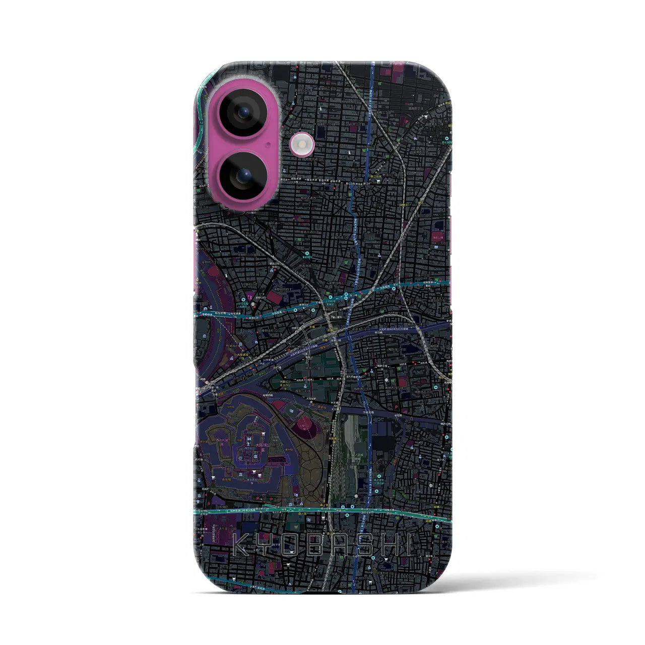 【京橋(大阪府)】地図柄iPhoneケース(バックカバータイプ)