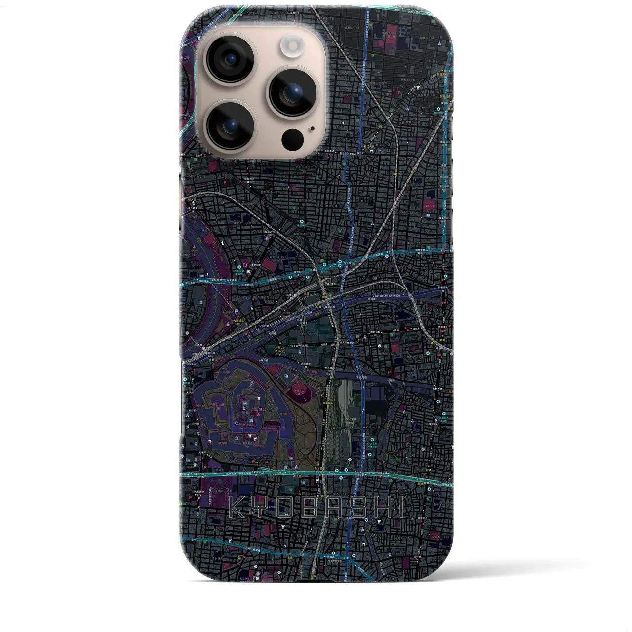 【京橋(大阪府)】地図柄iPhoneケース(バックカバータイプ)