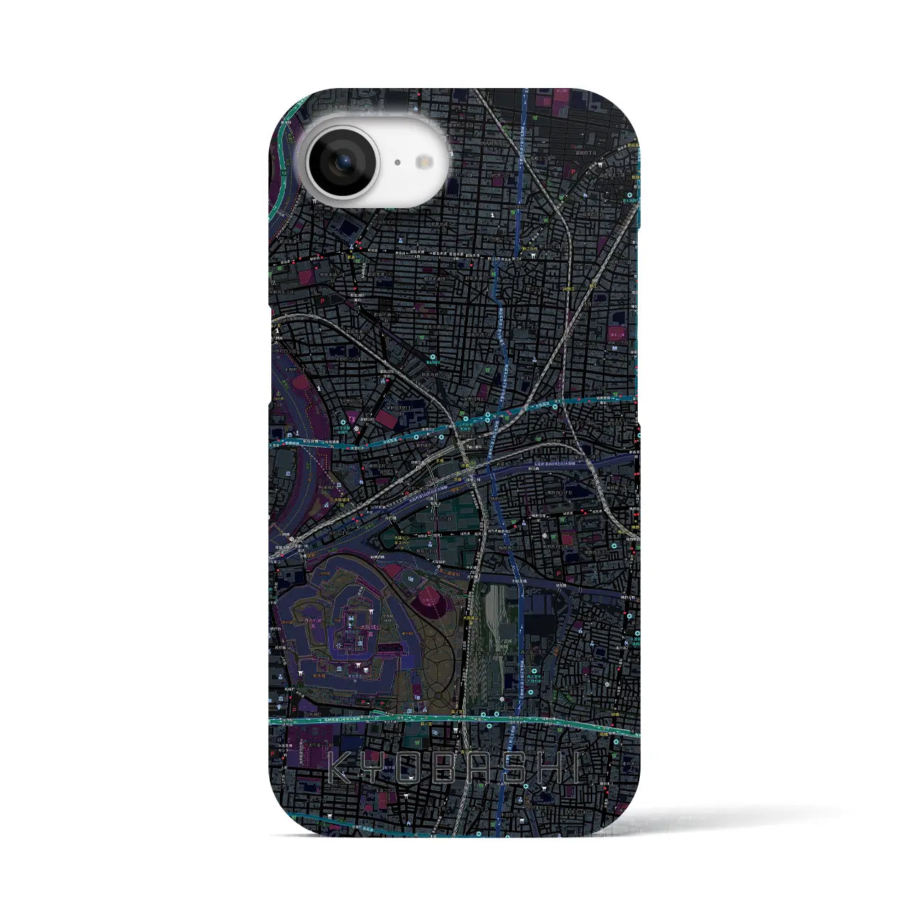 【京橋(大阪府)】地図柄iPhoneケース(バックカバータイプ)