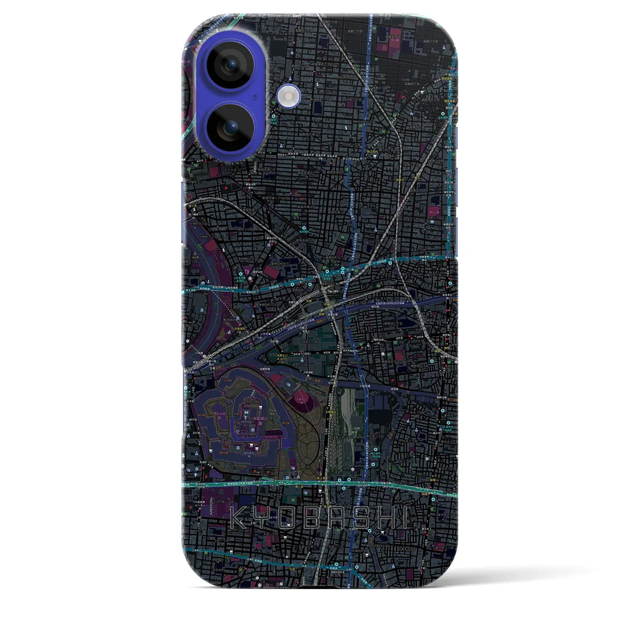 【京橋(大阪府)】地図柄iPhoneケース(バックカバータイプ)