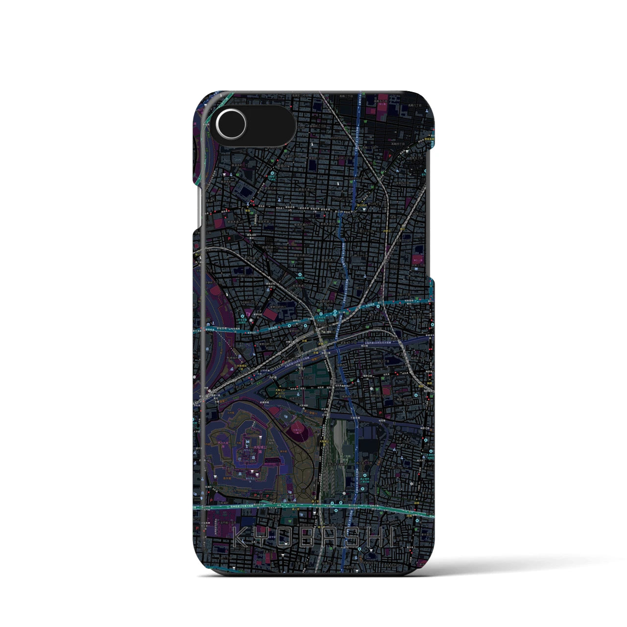 【京橋(大阪府)】地図柄iPhoneケース(バックカバータイプ)