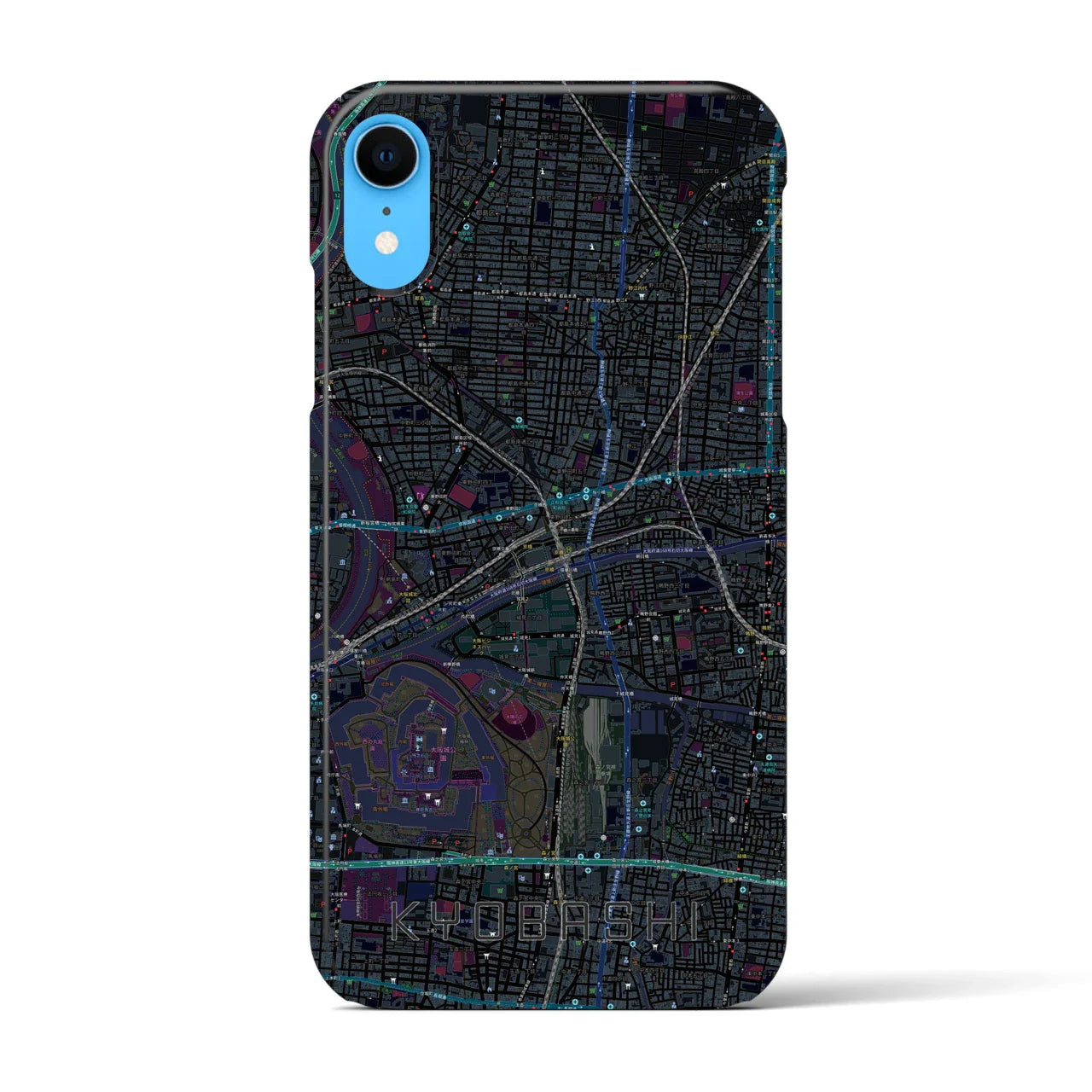 【京橋(大阪府)】地図柄iPhoneケース(バックカバータイプ)