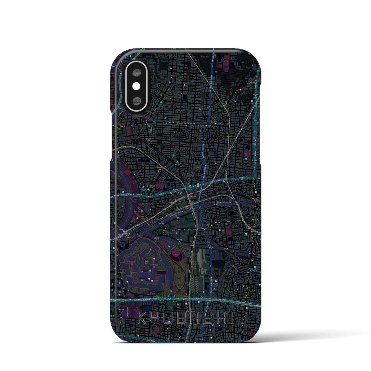 【京橋(大阪府)】地図柄iPhoneケース(バックカバータイプ)