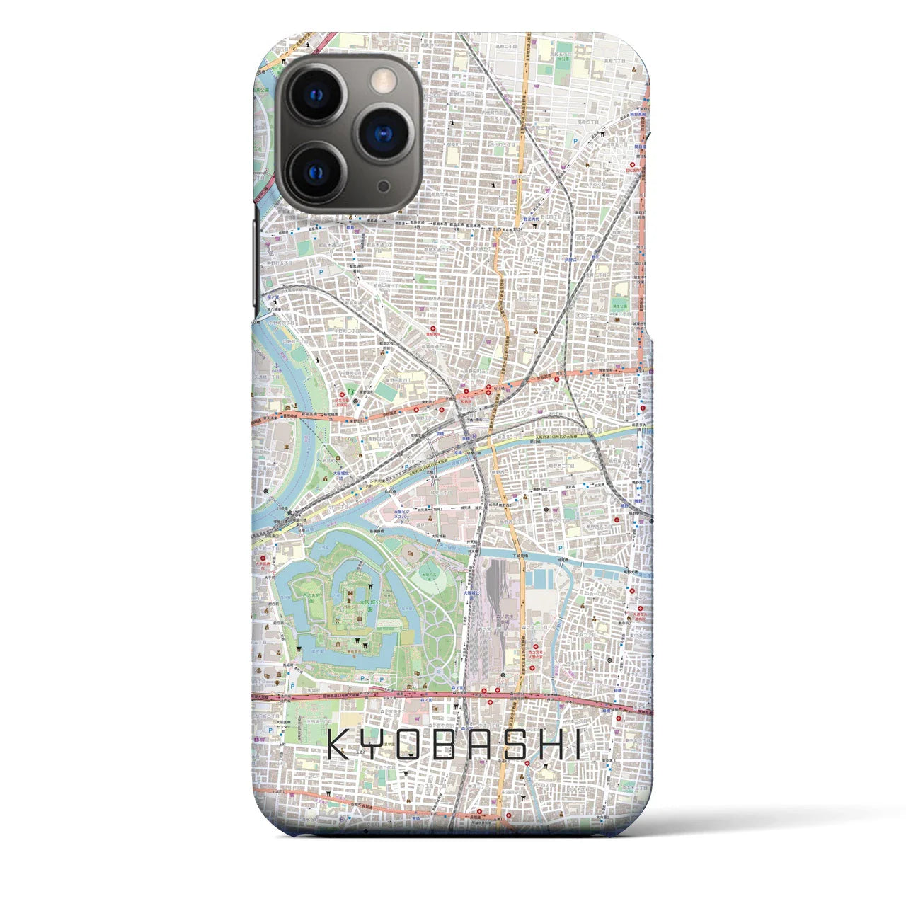 【京橋(大阪府)】地図柄iPhoneケース(バックカバータイプ)