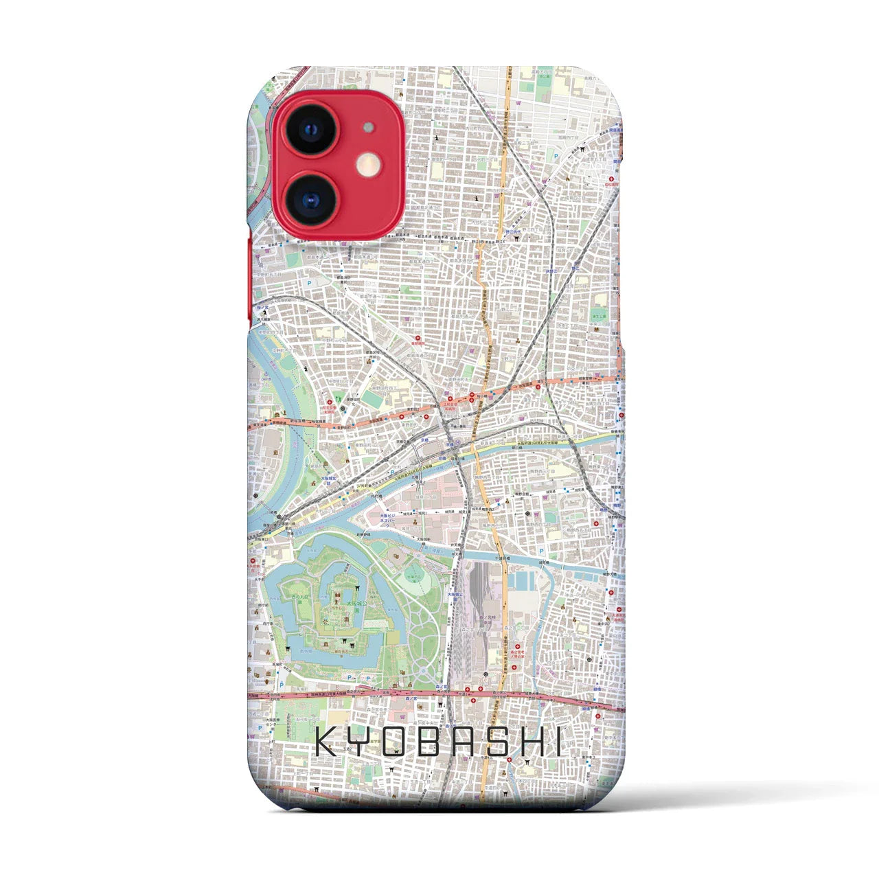 【京橋(大阪府)】地図柄iPhoneケース(バックカバータイプ)