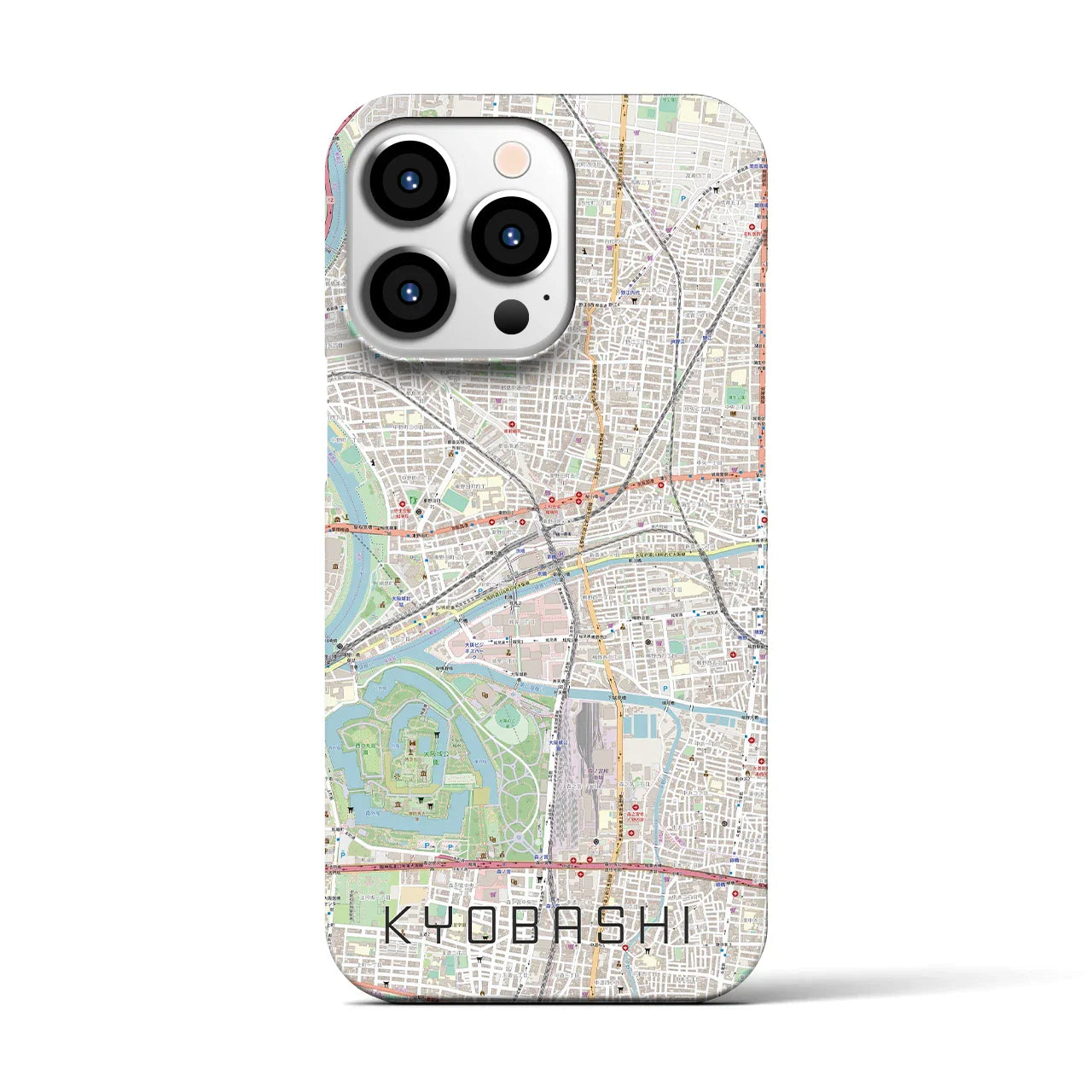 【京橋(大阪府)】地図柄iPhoneケース(バックカバータイプ)