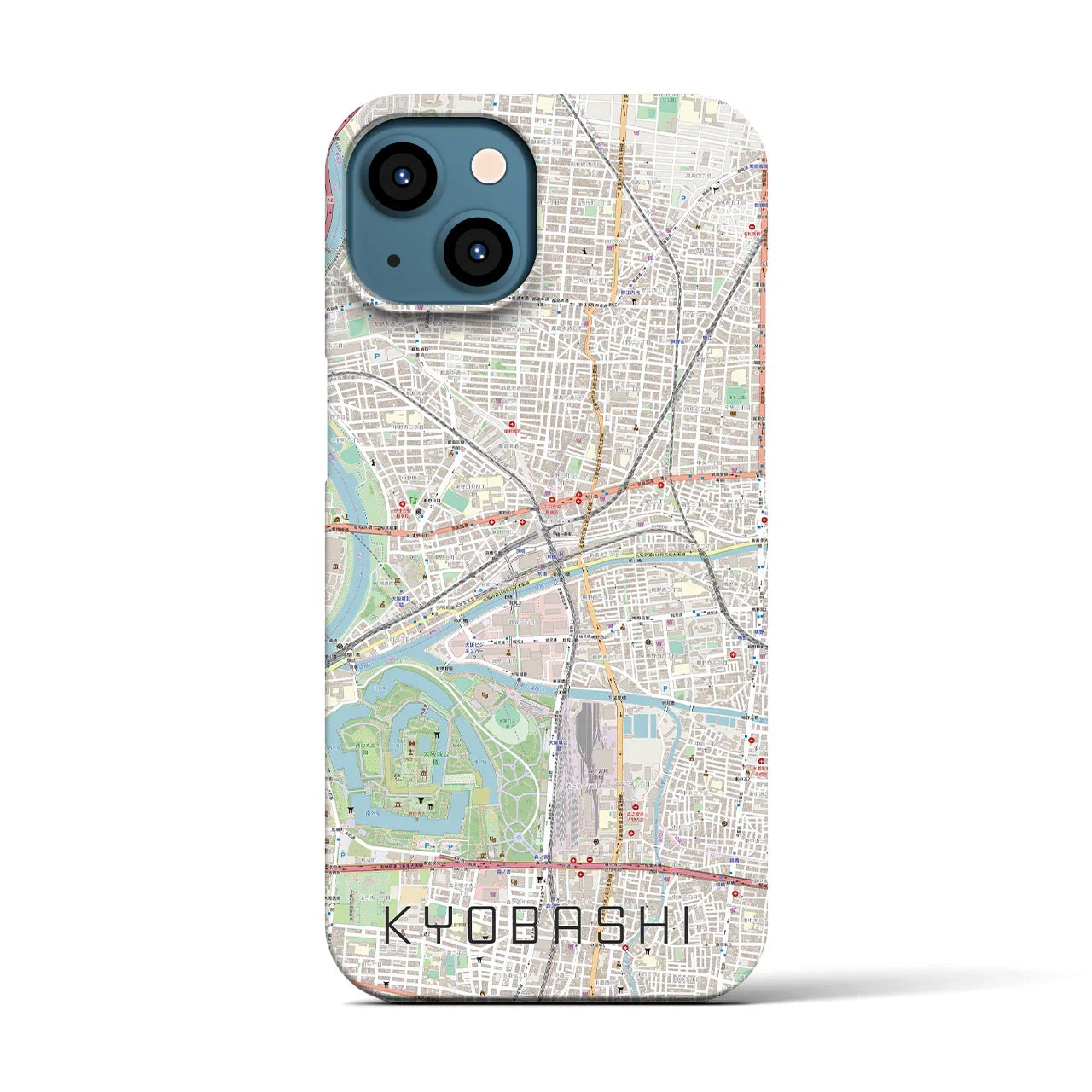 【京橋(大阪府)】地図柄iPhoneケース(バックカバータイプ)