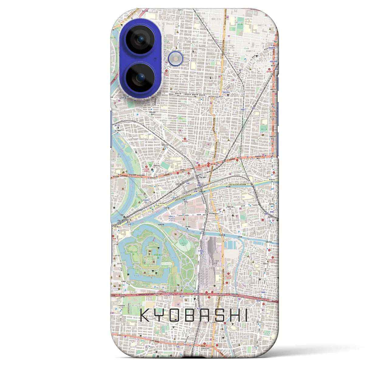 【京橋(大阪府)】地図柄iPhoneケース(バックカバータイプ)ナチュラル・iPhone 16 Pro Max 用