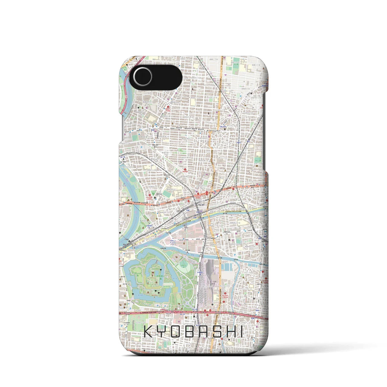 【京橋(大阪府)】地図柄iPhoneケース(バックカバータイプ)