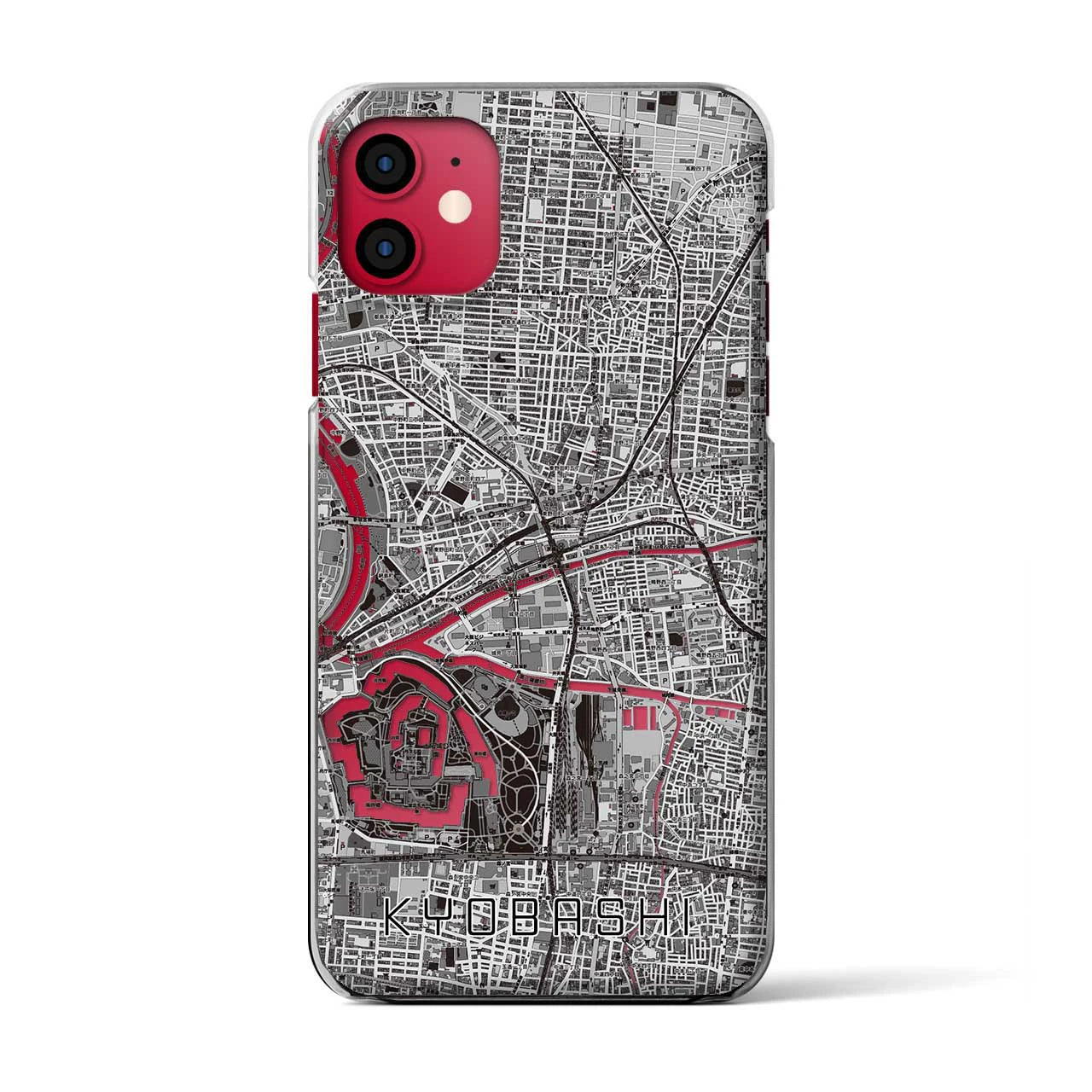 【京橋(大阪府)】地図柄iPhoneケース(クリアタイプ)