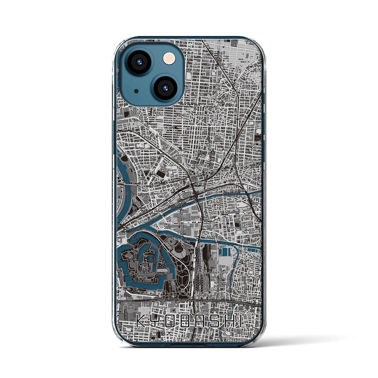 【京橋(大阪府)】地図柄iPhoneケース(クリアタイプ)