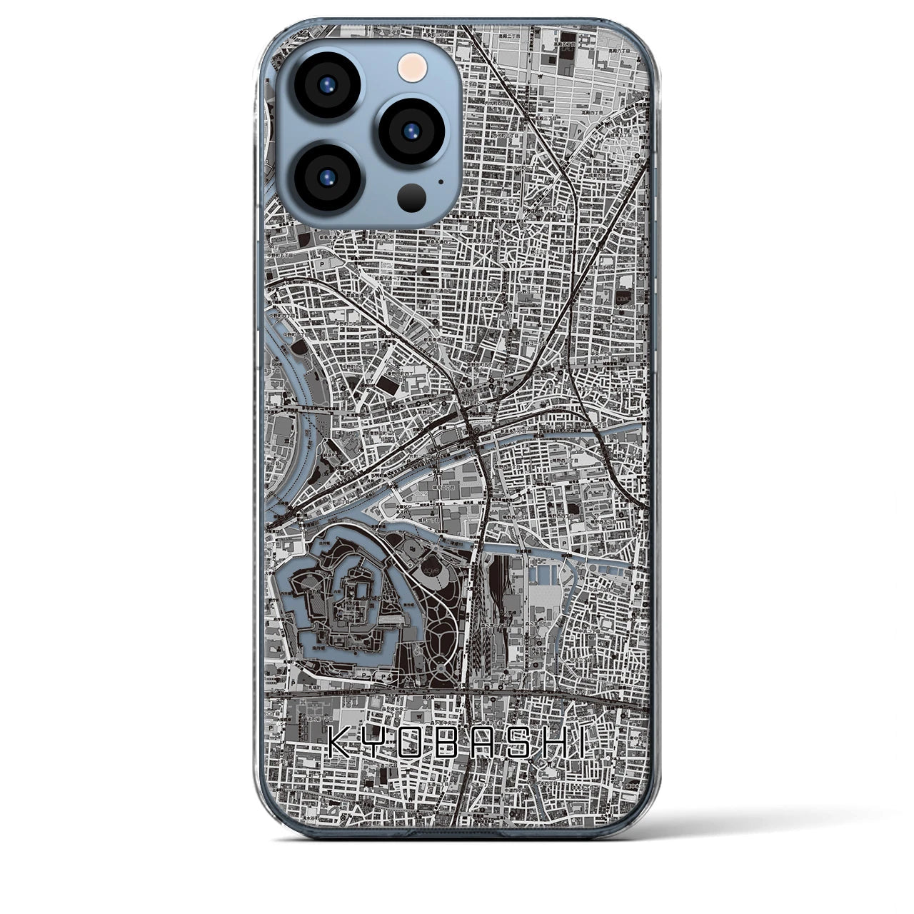 【京橋(大阪府)】地図柄iPhoneケース(クリアタイプ)