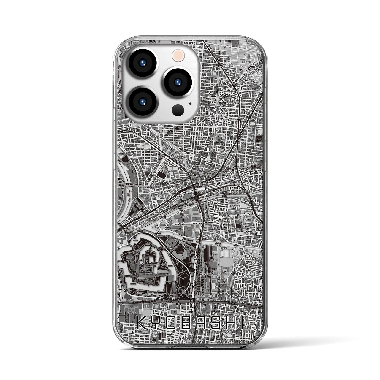 【京橋(大阪府)】地図柄iPhoneケース(クリアタイプ)