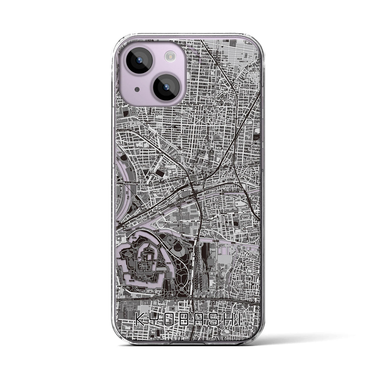 【京橋(大阪府)】地図柄iPhoneケース(クリアタイプ)