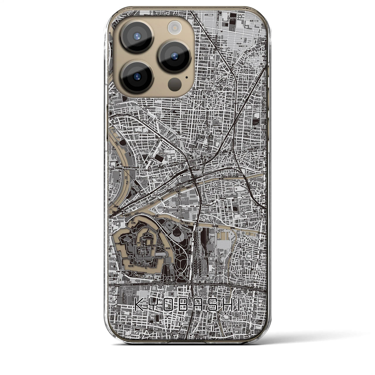 【京橋(大阪府)】地図柄iPhoneケース(クリアタイプ)