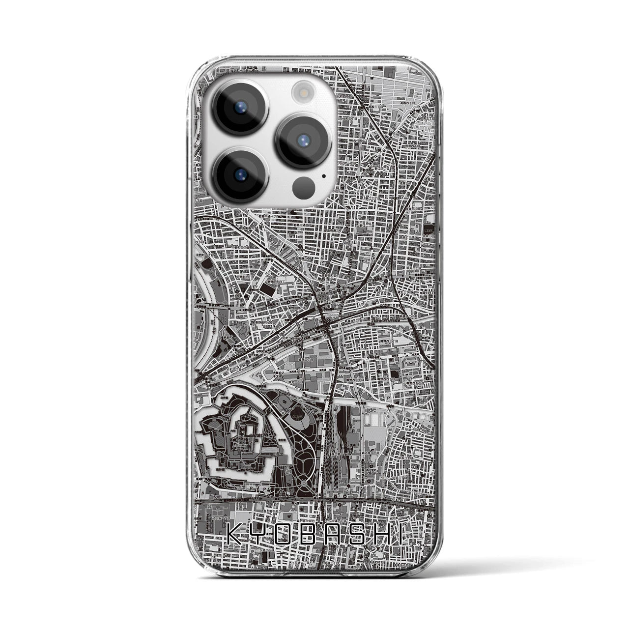 【京橋(大阪府)】地図柄iPhoneケース(クリアタイプ)